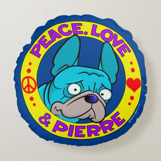 ピエールロゴ装飾用クッション ラウンドクッション (正面)