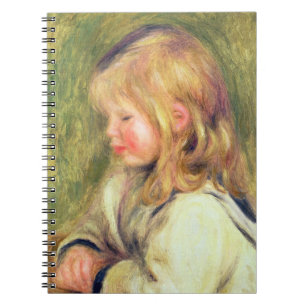 ピエール白いワイシャツの読書のルノアール の子供 ノートブック