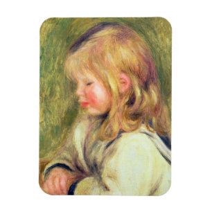 ピエール白いワイシャツの読書のルノアール の子供 マグネット
