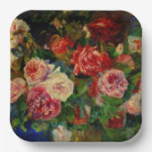 ピエール絵画ルノアールのバラ ペーパープレート (正面)