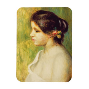 ピエール耳の花を持つルノアール の若い女性 マグネット