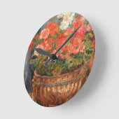 ピエール銅の洗面器のルノアール|のゼラニウム ラウンド壁時計 (傾斜)