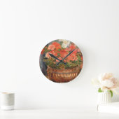 ピエール銅の洗面器のルノアール|のゼラニウム ラウンド壁時計 (ホーム)