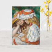 ピエール・アウグストルノアール二女読性 カード (黄色い花)