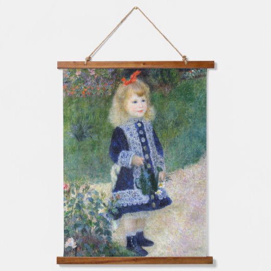 ピエール・アウグストルノアール散水缶の女の子 吊り下げ型タペストリー (正面)