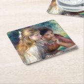 ピエール・アウグストルノアール読ズ スクエアペーパーコースター (アングル)