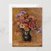 ピエール・アウグストルノアール・スティルライフ・ウィズ・アネモネス シーズンポストカード (正面/裏面)