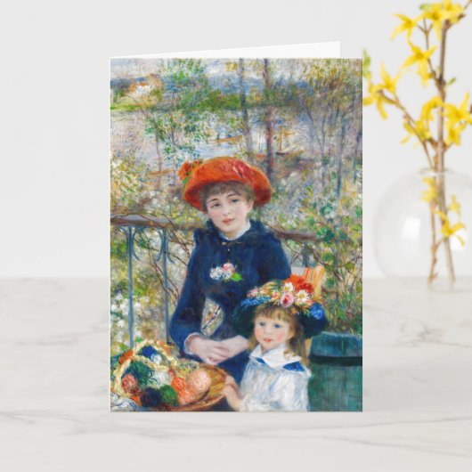 ピエール・アウグストルノアール – テラスの姉妹 カード (黄色い花)