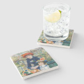 ピエール・アウグストルノアール – テラスの姉妹 ストーンコースター (横)