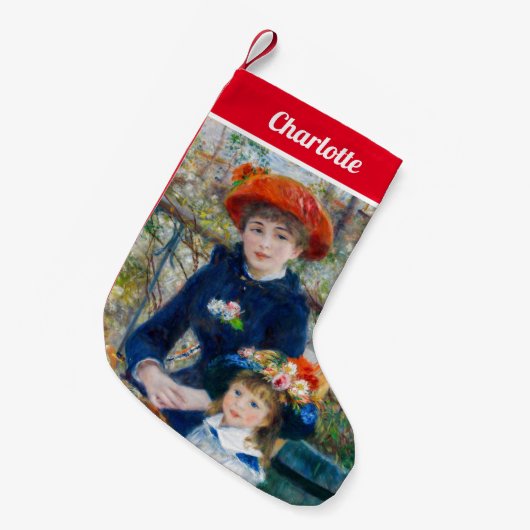 ピエール・アウグストルノアール – テラスの姉妹 スモールクリスマスストッキング (正面 (吊り時))