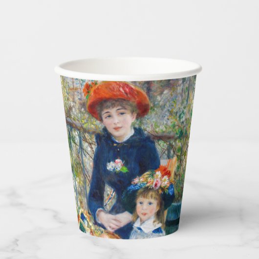 ピエール・アウグストルノアール – テラスの姉妹 紙コップ (正面)