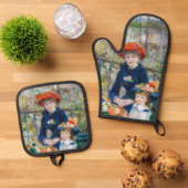 ピエール・アウグストルノアール – テラスの姉妹 鍋つかみ&鍋敷きセット (トップダウン)