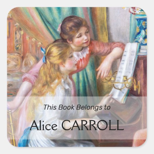 ピエール・アウグストルノアール – ピアノの少女たち スクエアシール (正面)