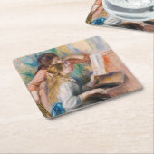 ピエール・アウグストルノアール – ピアノの少女たち スクエアペーパーコースター (アングル)