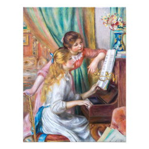 ピエール・アウグストルノアール – ピアノの少女たち フォトプリント           