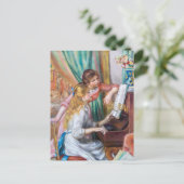 ピエール・アウグストルノアール – ピアノの少女たち ポストカード (スタンド正面)