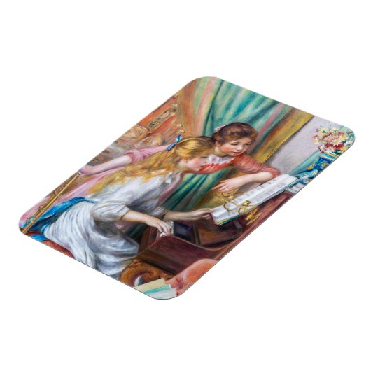 ピエール・アウグストルノアール – ピアノの少女たち マグネット (左側)