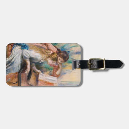 ピエール・アウグストルノアール – ピアノの少女たち ラゲッジタグ (正面横)