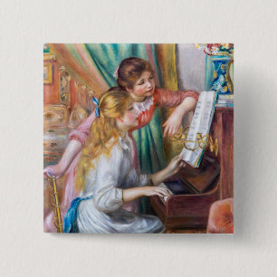 ピエール・アウグストルノアール – ピアノの少女たち 缶バッジ