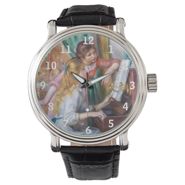 ピエール・アウグストルノアール – ピアノの少女たち 腕時計 (正面)