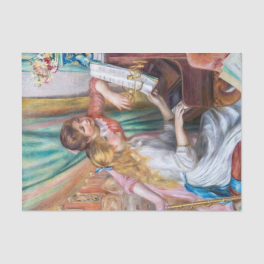 ピエール・アウグストルノアール – ピアノの少女たち 薄葉紙 (正面)