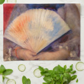 ピエール・アウグストルノアール – ファンの女の子 キッチンタオル (折り畳み)