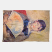 ピエール・アウグストルノアール – ファンの女の子 キッチンタオル (横)