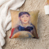 ピエール・アウグストルノアール – ファンの女の子 クッション (ブランケット)