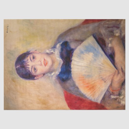 ピエール・アウグストルノアール – ファンの女の子 薄葉紙 (正面)