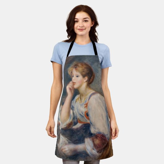 ピエール・アウグストルノアール – 手紙を持つ女性 エプロン (着用した状態)