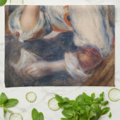 ピエール・アウグストルノアール – 手紙を持つ女性 キッチンタオル (折り畳み)