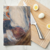 ピエール・アウグストルノアール – 手紙を持つ女性 キッチンタオル (四つ折り)