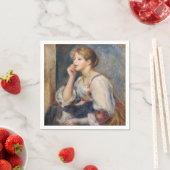 ピエール・アウグストルノアール – 手紙を持つ女性 スタンダードカクテルナプキン (インサイチュ)