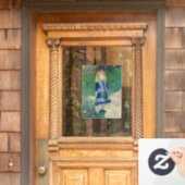 ピエール・アウグストルノアール – 散水缶のある少女 ウィンドウサイン (ホームデコレーション)