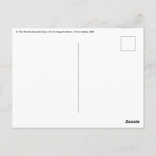 ピエール・アウグストルノアール – 森の中 ポストカード (裏面)