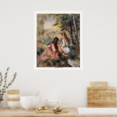 ピエール=オーギュストルノアールの牧草地で ポスター (キッチン)