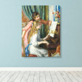 ピエール=オーギュストルノアールガールズアットザピアノ キャンバスプリント (インサイチュ (ウッドフロア))