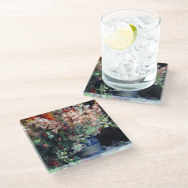 ピエール=オーギュストルノアールヴィンテージグラジオリ入り花瓶 ガラスコースター