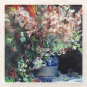 ピエール=オーギュストルノアールヴィンテージグラジオリ入り花瓶 ガラスコースター (正面)