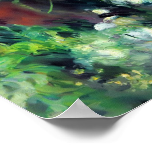 ピエール=オーギュストルノアールヴィンテージグラジオリ入り花瓶 ポスター (角)