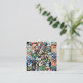 ピエール・オーギュストルノアール – グリッドコラージュ – QRコード スクエア名刺 (スタンド正面)