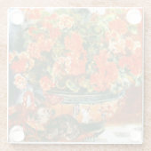 ピエール・オーギュストルノアール・ジェラニウムと猫 ガラスコースター (裏面)