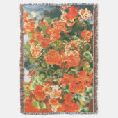 ピエール・オーギュストルノアール・ジェラニウムと猫 スローブランケット (正面縦)