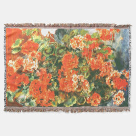 ピエール・オーギュストルノアール・ジェラニウムと猫 スローブランケット