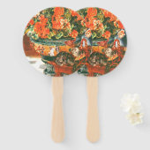 ピエール・オーギュストルノアール・ジェラニウムと猫 ハンドファン (正面&裏面)