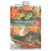 ピエール・オーギュストルノアール・ジェラニウムと猫 フラスク (正面)