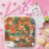 ピエール・オーギュストルノアール・ジェラニウムと猫 ペーパープレート (パーティー)