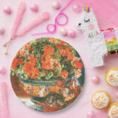 ピエール・オーギュストルノアール・ジェラニウムと猫 ペーパープレート (パーティー)