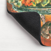 ピエール・オーギュストルノアール・ジェラニウムと猫 マウスパッド (コーナー)