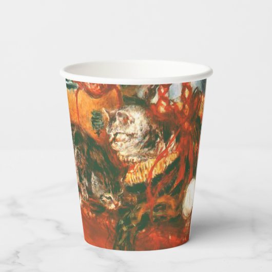 ピエール・オーギュストルノアール・ジェラニウムと猫 紙コップ (裏面)